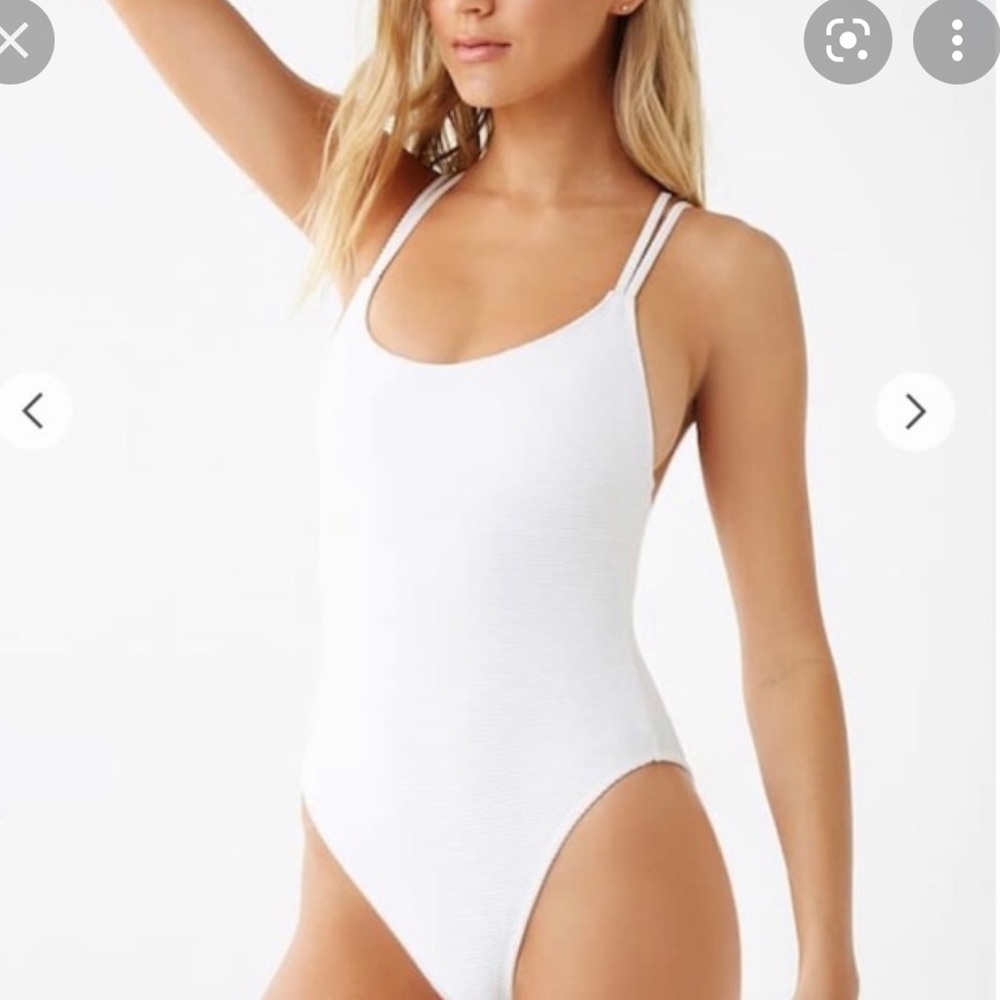 White Ribbed Swimsuit
